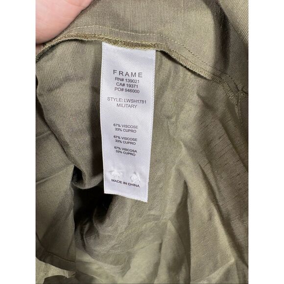Frame army green military short sleeve shirt size M - Picture 5 of 6